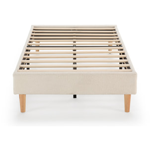 Base tapizada Niebla tela borreguito Beige