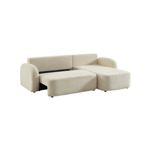 Canapé d'angle réversible convertible 3 places tissu avec coffre NOUMA