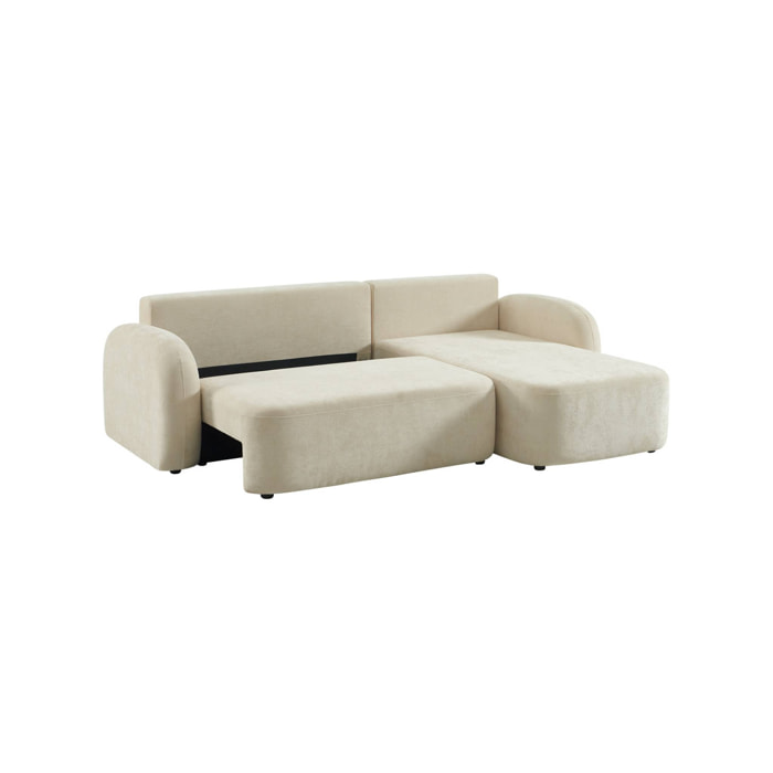 Canapé d'angle réversible convertible 3 places tissu avec coffre NOUMA