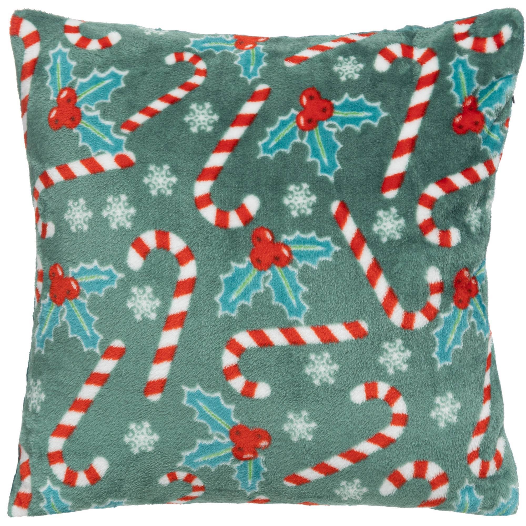 cojín 'isar' navideño de decoración acebo 40x40cm verde