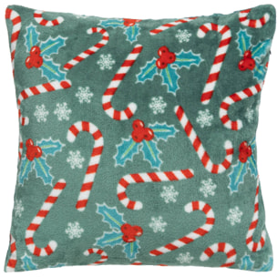 cojín 'isar' navideño de decoración acebo 40x40cm verde