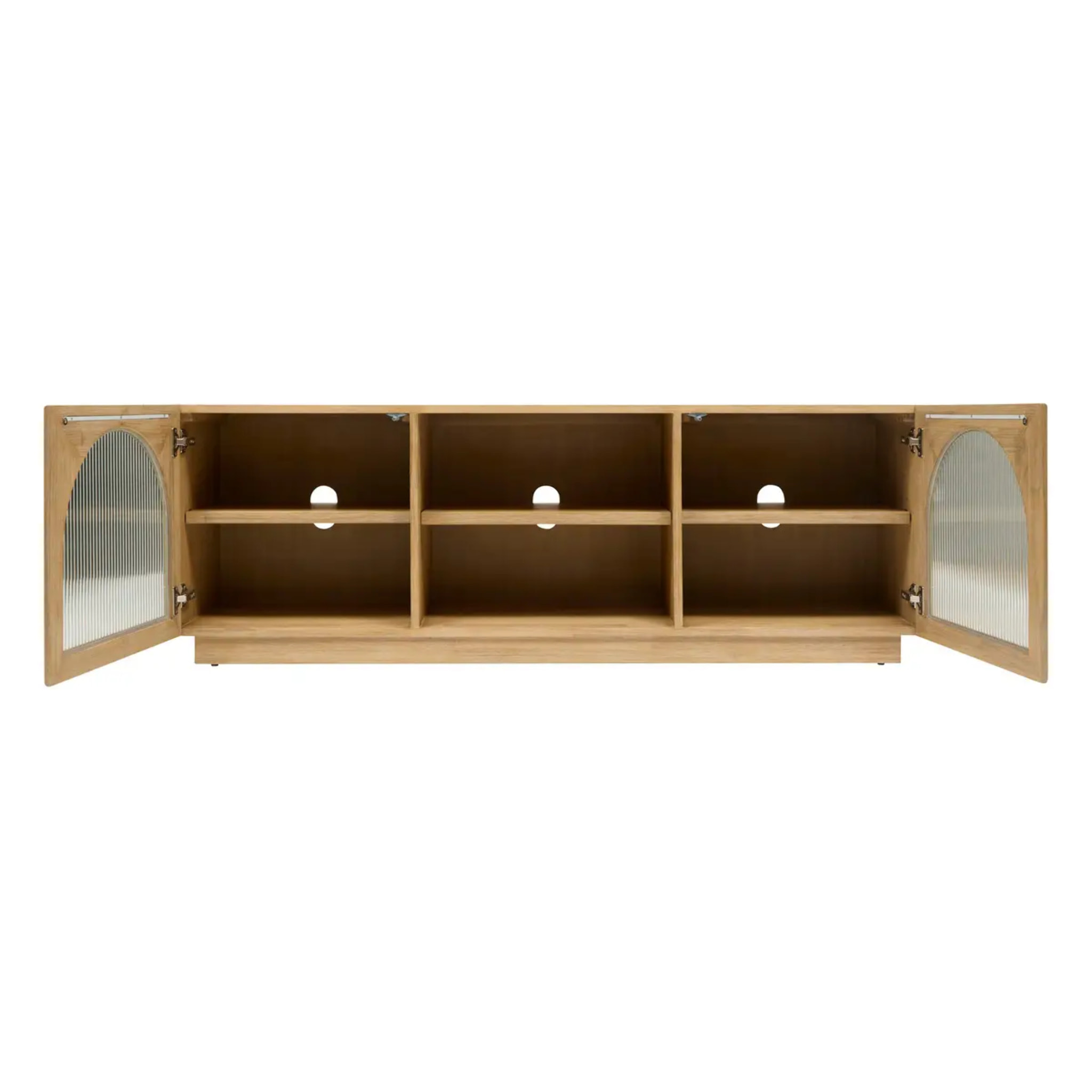 Meuble bas 2 portes 3 étagères Lousada beige 160x40cm