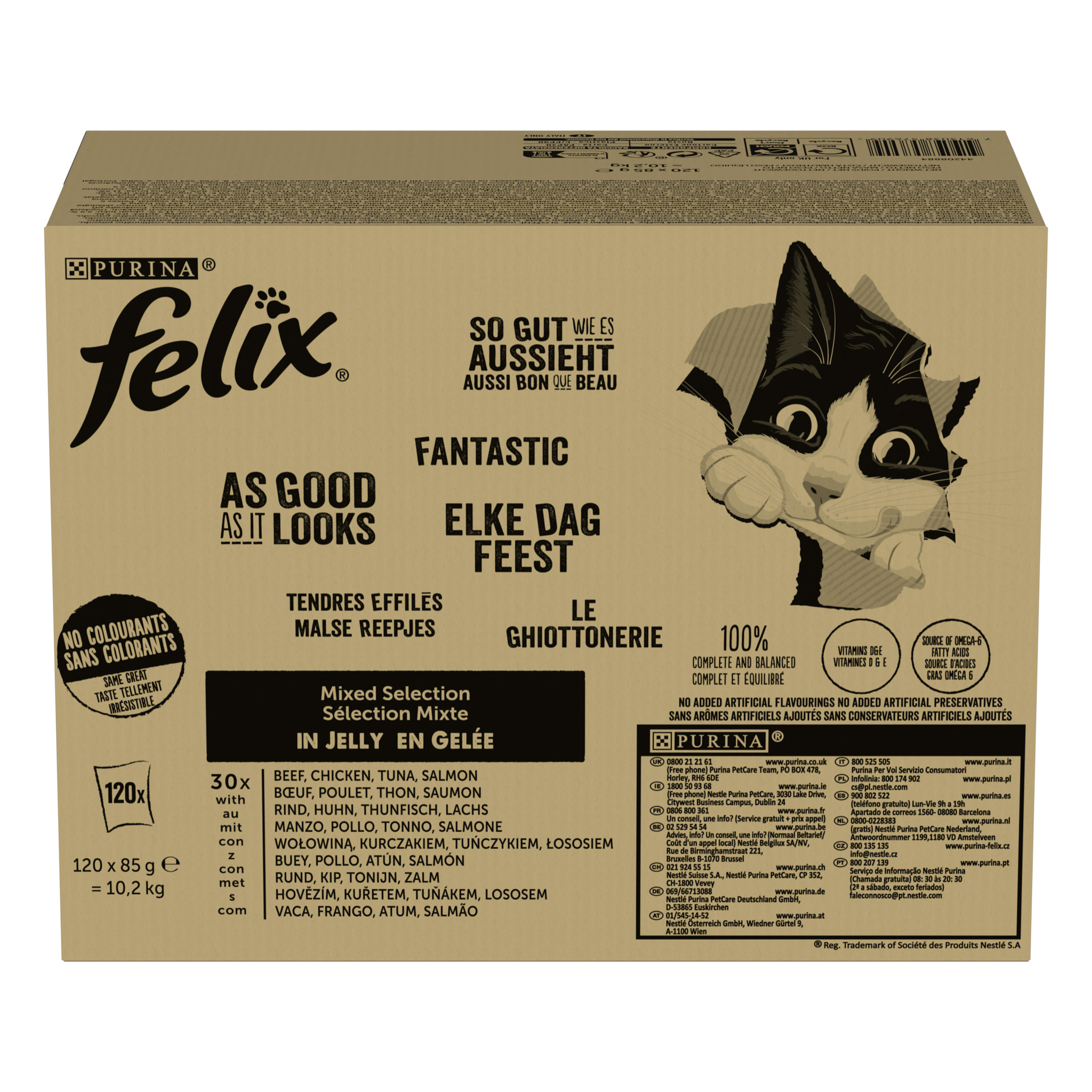 FELIX Tendres Effilés en Gelée - Sélection Mixte - 120x85g