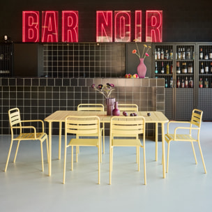 Table de jardin métal + 6 assises AMÉLIA