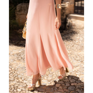 Vestido largo de corte imperio con tirantes