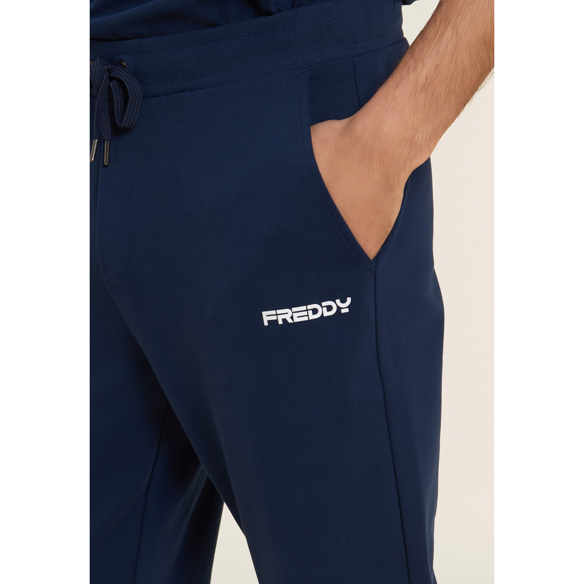 Pantaloni sportivi in cotone a gamba dritta