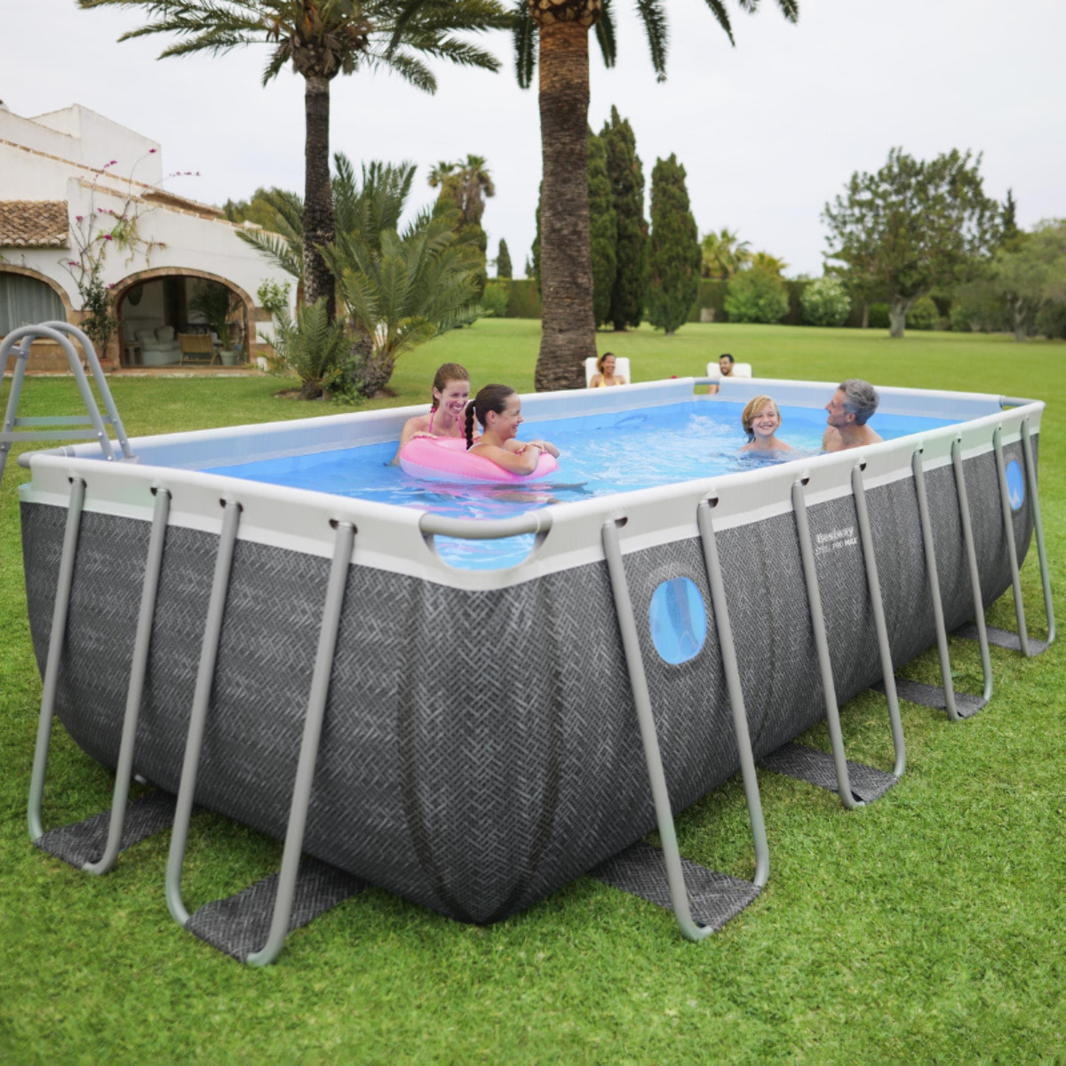Bestway Piscine hors sol - Rectangulaire - Steel Pro Max - Splashview - 488 x 244 x 122 cm
