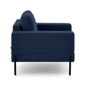 Isaure - fauteuil en velours - Bleu marine