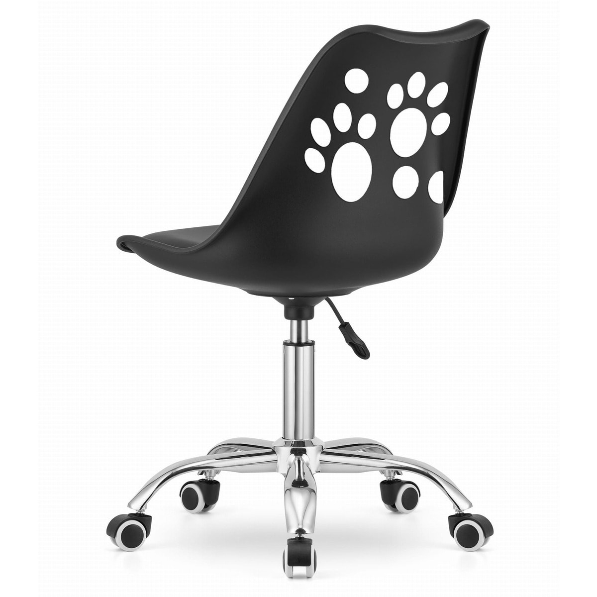 Sedia girevole PRINT nera con cuscino in ecopelle
