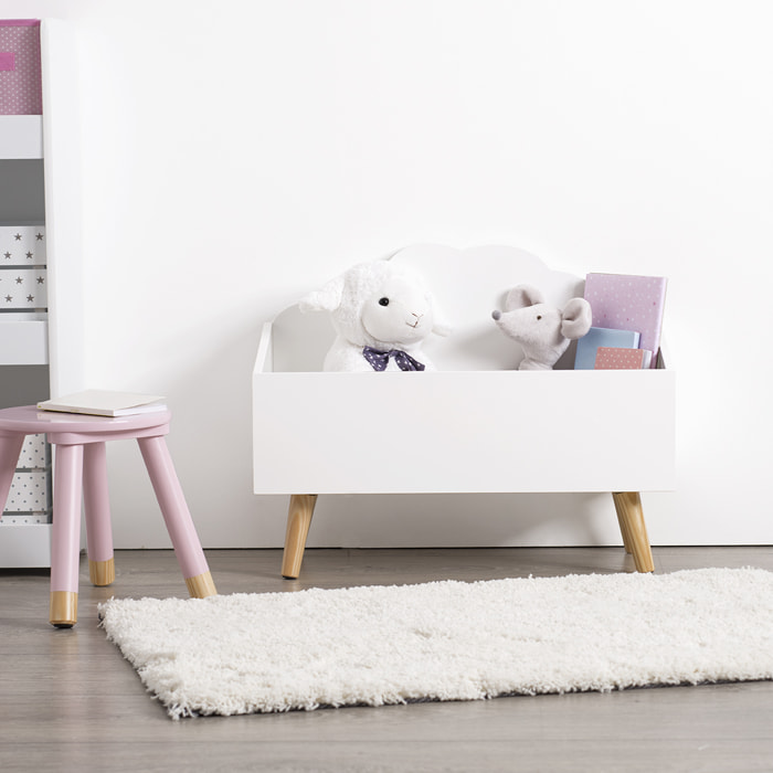 Coffre enfant "Douceur" nuage blanc 58x28cm