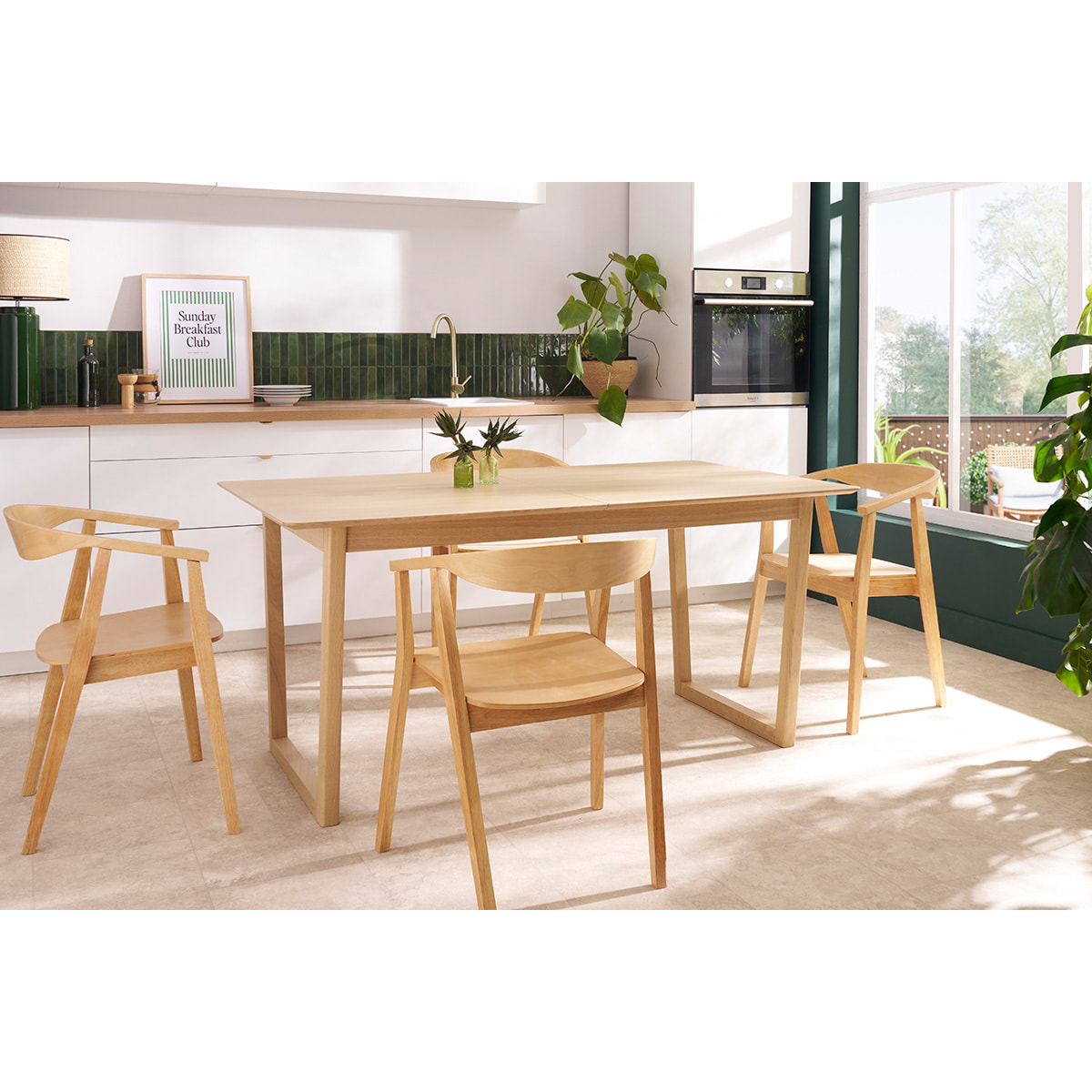 Chaises scandinaves en bois clair massif (lot de 2) BAHIA