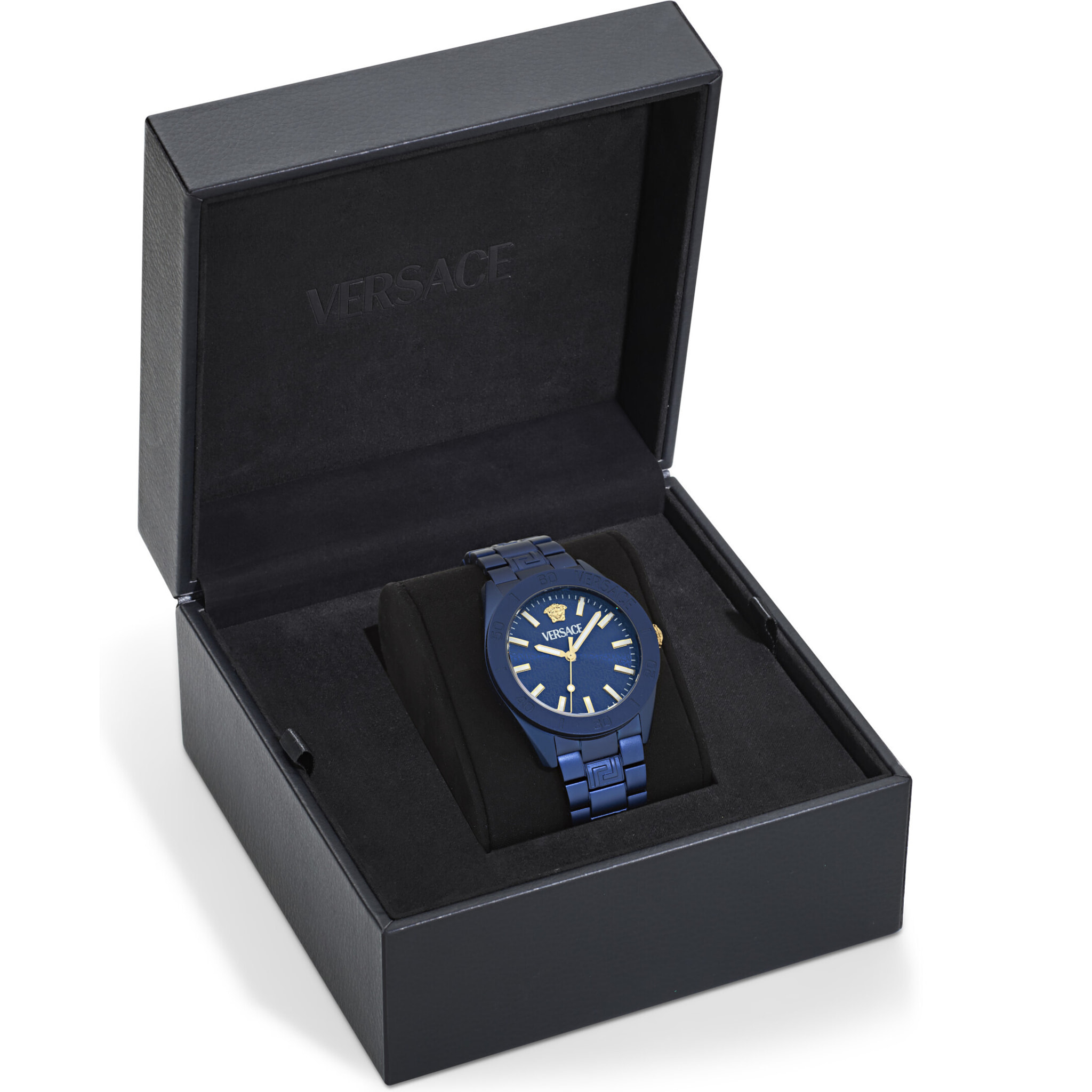 Versace Reloj Analógico De Cuarzo V-Dome Alluminium.timeles