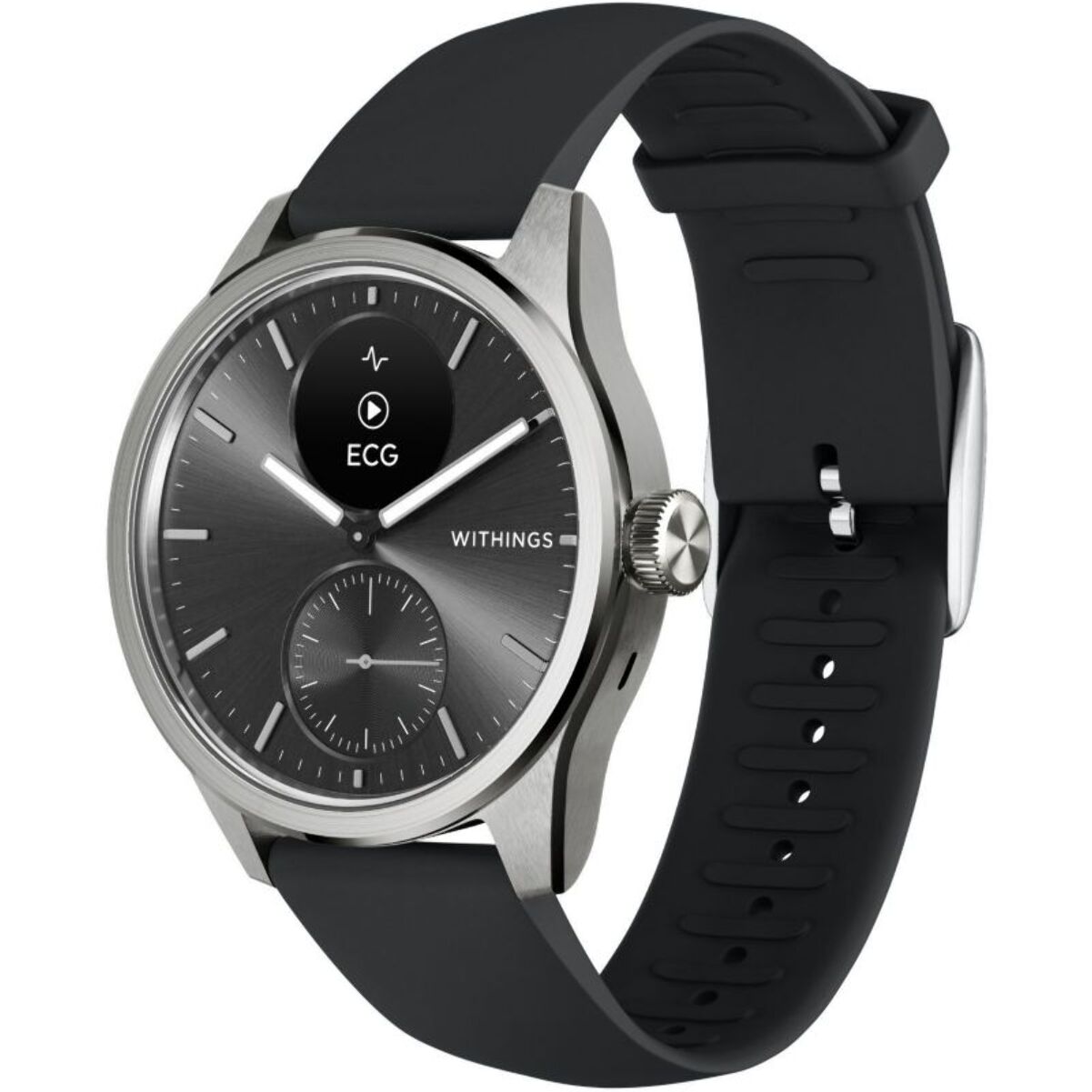 Montre santé WITHINGS Scanwatch 2 42mm Noire + bracelet Cuir offert