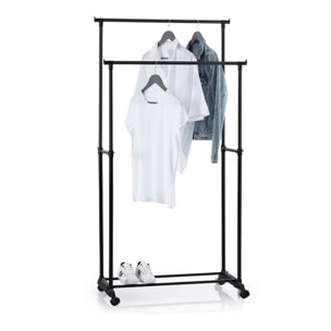 Portant à vêtement double à roulettes Pan