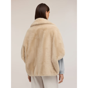Motivi - Cappa effetto peluche con maxi collo - Beige