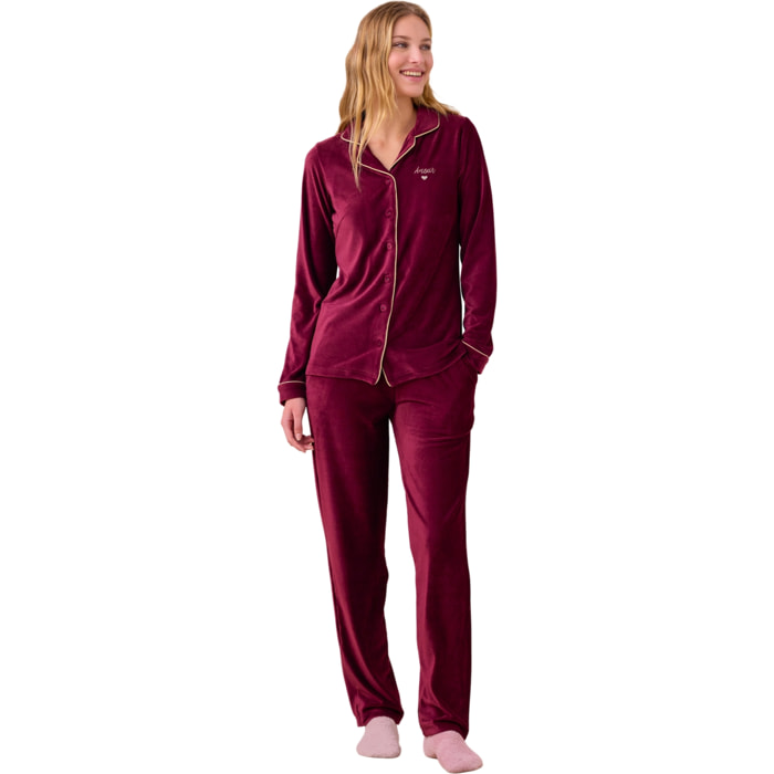 Pigiama donna ciniglia a coste articolo velvet. Noidinotte