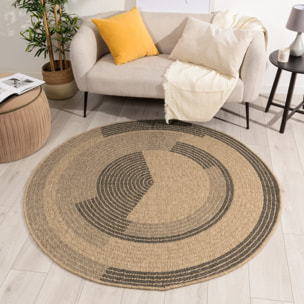 Nature - tapis effet jute noir