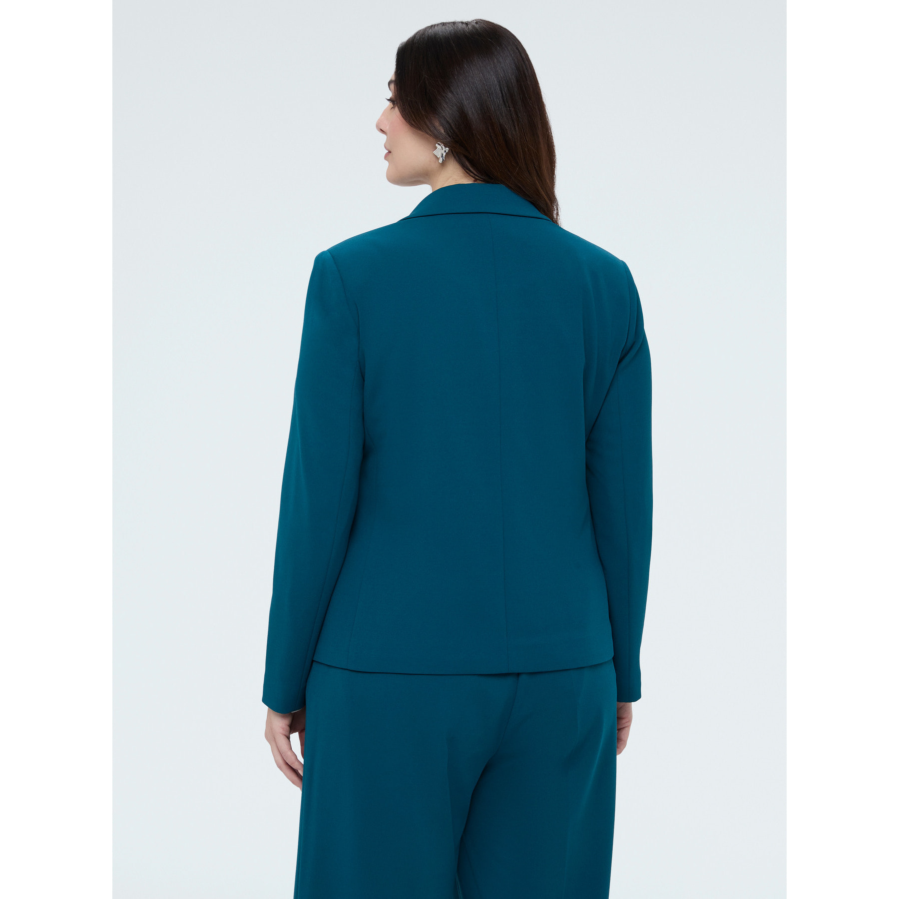 Fiorella Rubino - Blazer cropped in tessuto stretch - Ottanio