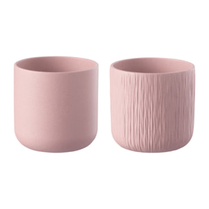 J-Line cache-pot Gen - céramique - rose - small -  2 pièces - Ø 13.5 cm