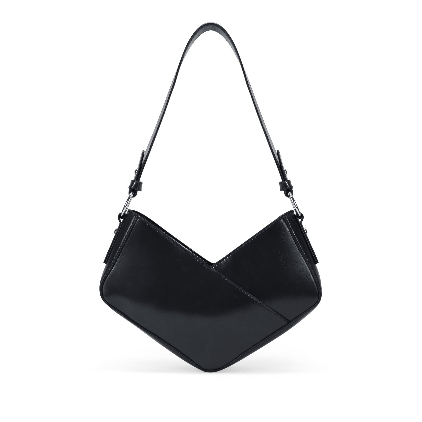 Bolso pequeño de hombro negro brillante