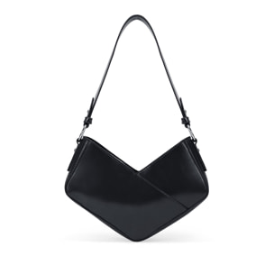 Bolso pequeño de hombro negro brillante