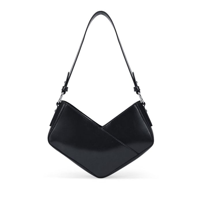 Bolso pequeño de hombro negro brillante