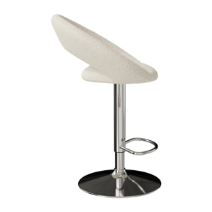 Lot de 2 chaises de bar en tissu bouclé crème 61/76,5 cm - Cloclo