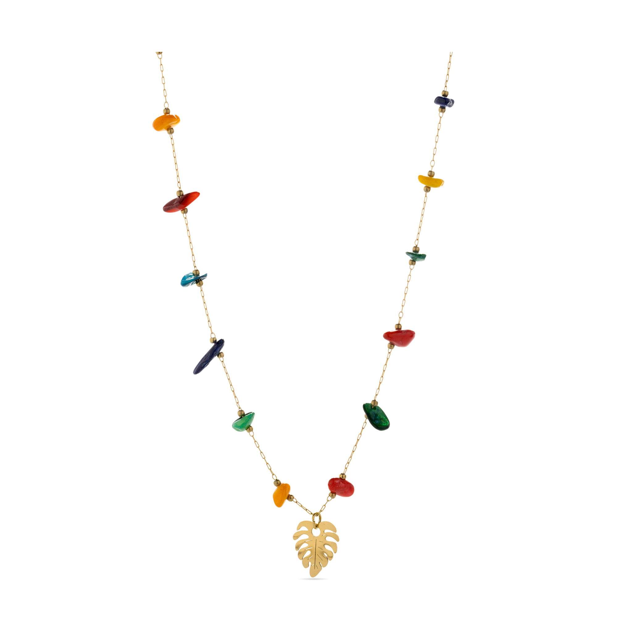 Collar de Circonita Multicolor acabado en oro amarillo de 18K- Ilonda