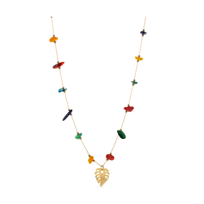 Collar de Circonita Multicolor acabado en oro amarillo de 18K- Ilonda