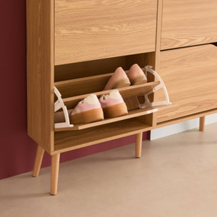 Meuble à chaussures décor bois 4 abattants NEPAL