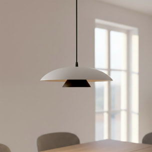 Lampada a sospensione Babel in acciaio bianco e nero