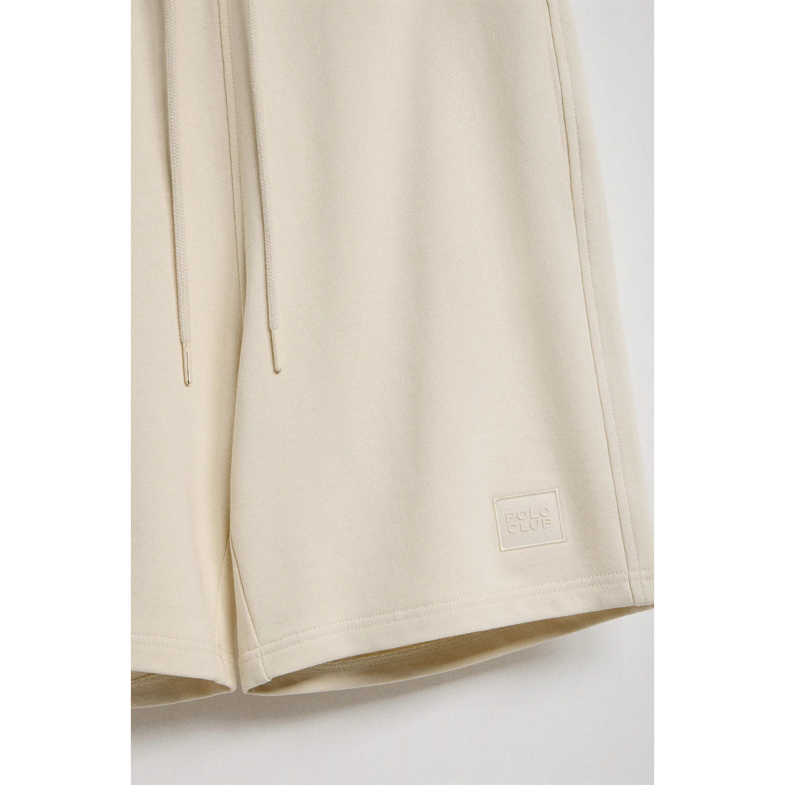 Bermuda Jonas in cotone beige relaxed fit con toppa in twill in gomma Polo Club