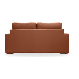 Canapé 2 pl TRESSIN 170 cm fixe tissu coton Terracotta - 100% déhoussable - Fab. France