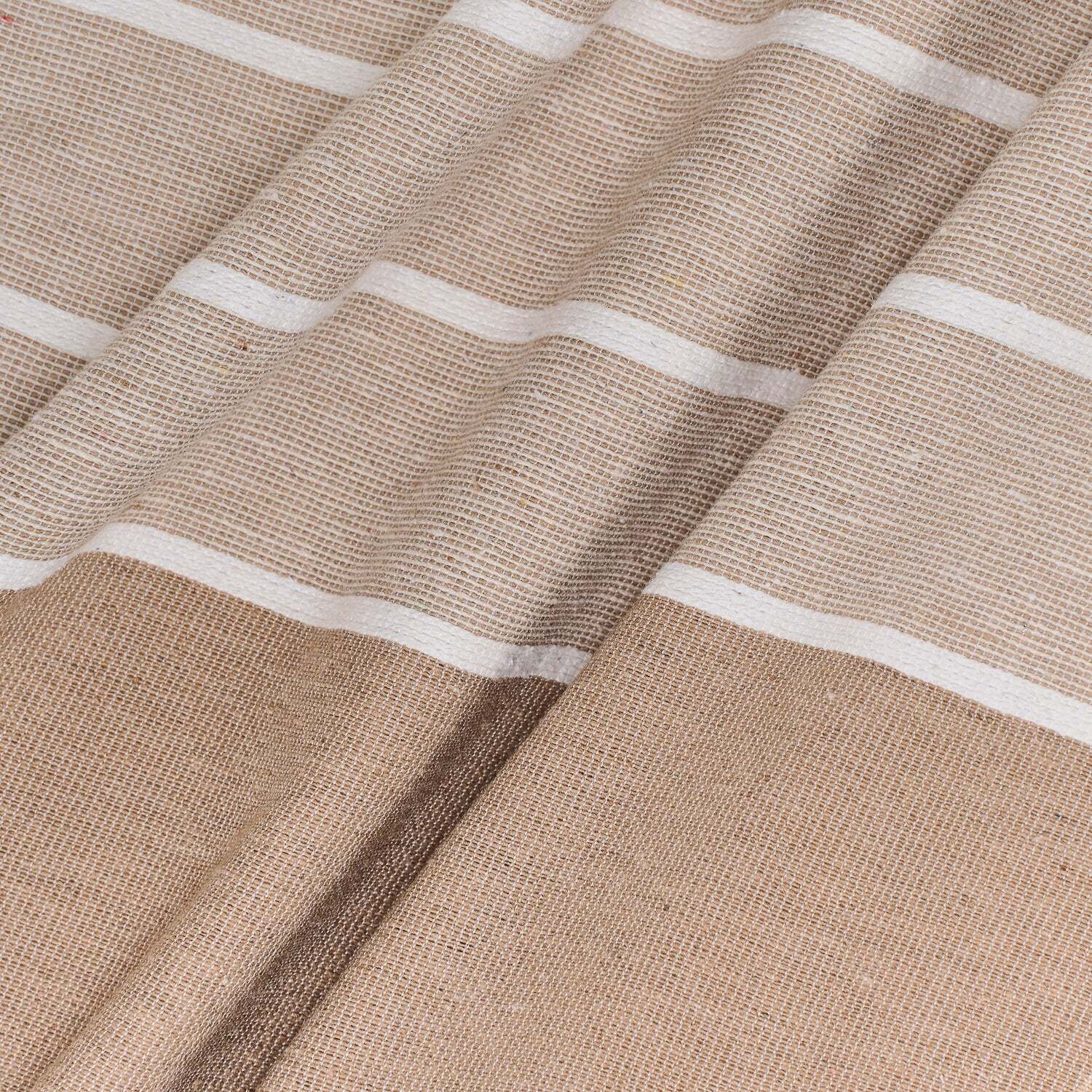 Pouf multiuso a righe larghe beige/sabbia