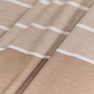Pouf multiuso a righe larghe beige/sabbia