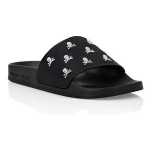 PHILIPP PLEIN Flat Gummy Sandals SKULL&BONES