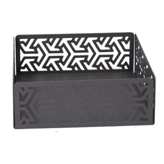 Portatovaglioli in metallo frecce grigio quadrato cm16,5x16,5x6