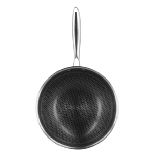 Wok en acier inoxydable revêtu antiadhésif 28cm - tous feux TRINOX