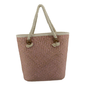 Borsa in paglia Africa rosa sfumato cm45x15h42