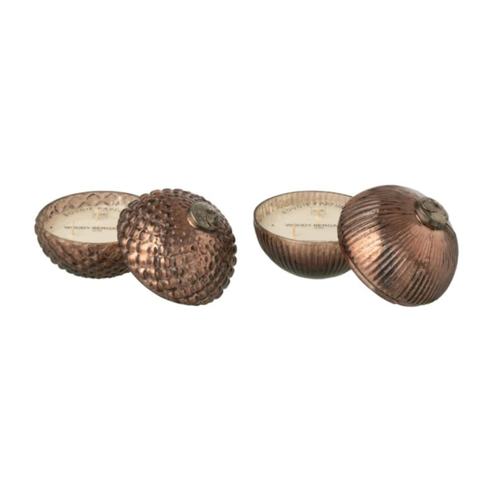 J-Line bougie parfumée Boule De Noël - verre - marron - small - 2 pcs