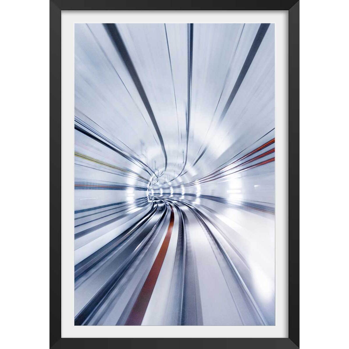 Affiche photo propulsion et supersonique Affiche + cadre en bois - Noir