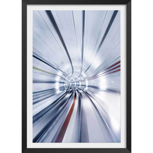 Affiche photo propulsion et supersonique Affiche + cadre en bois - Noir