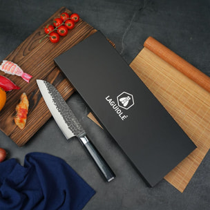 Couteau santoku noir   avec étui - "Sen"