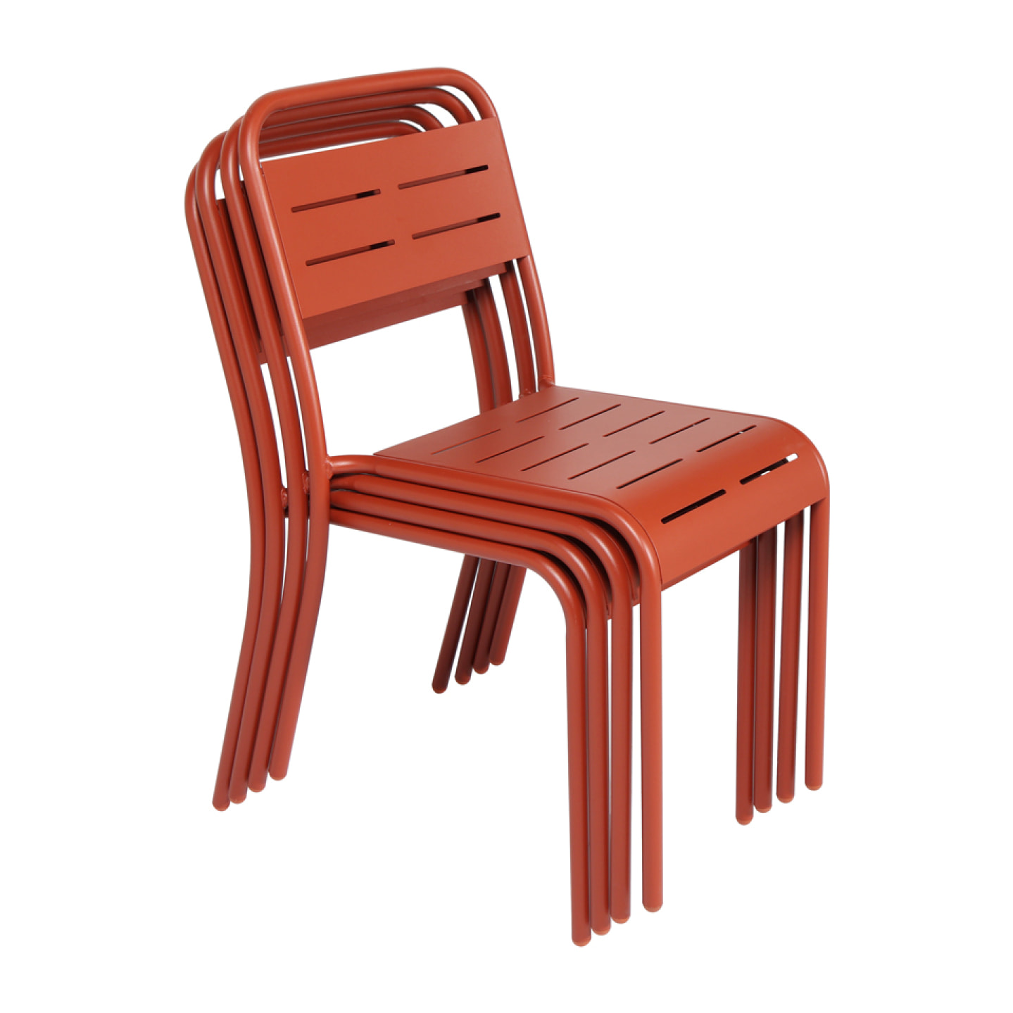 EVORA Lot de 6 chaises salon de jardin repas terracotta
