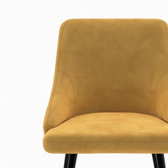 Pack 4 chaises de bar en velours orange et jaune 77,5 cm - Aristote