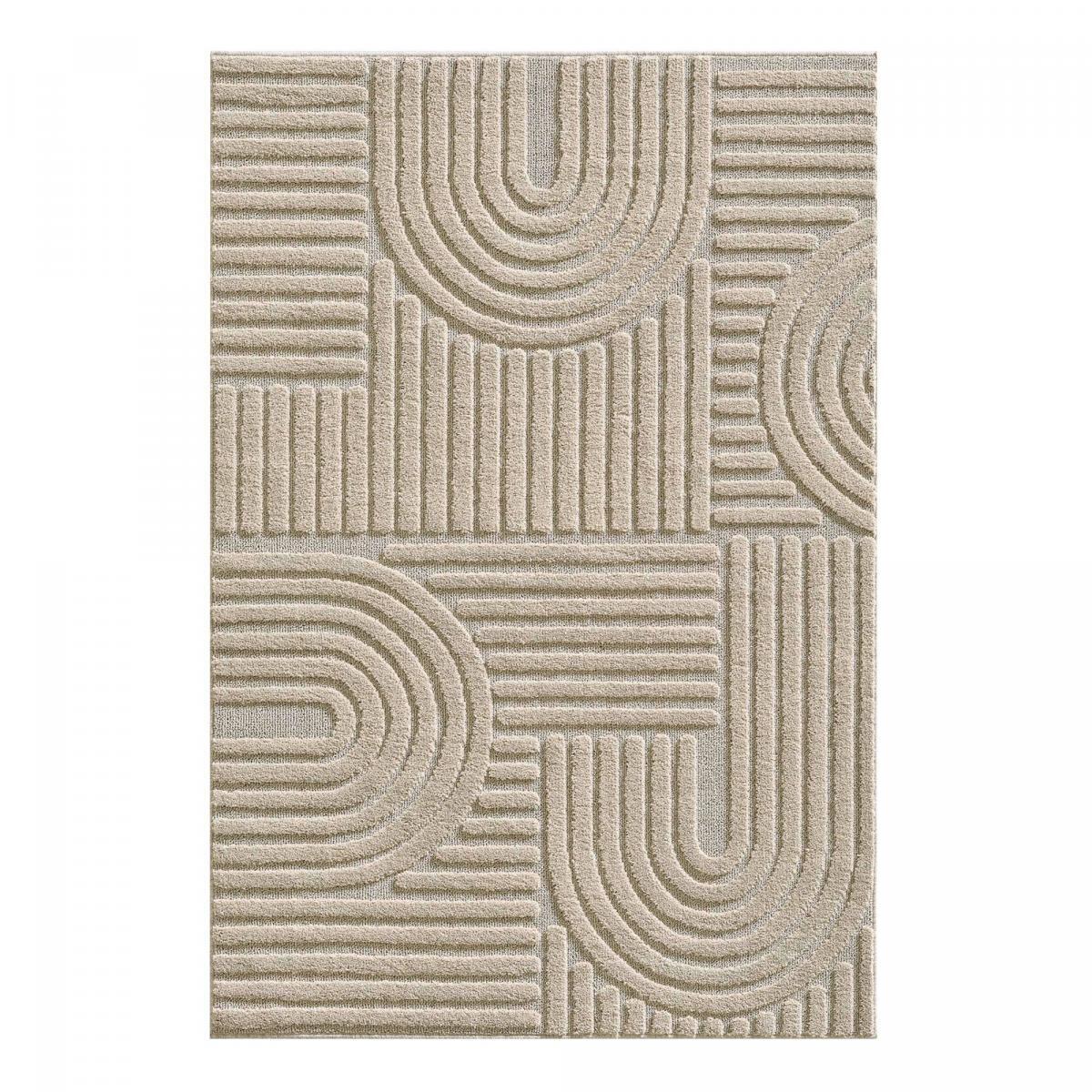 Tapis salon au motif géométrique en relief, moderne et élégant, MANON