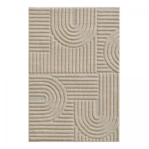 Tapis salon au motif géométrique en relief, moderne et élégant, MANON
