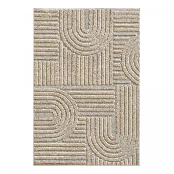 Tapis salon au motif géométrique en relief, moderne et élégant, MANON