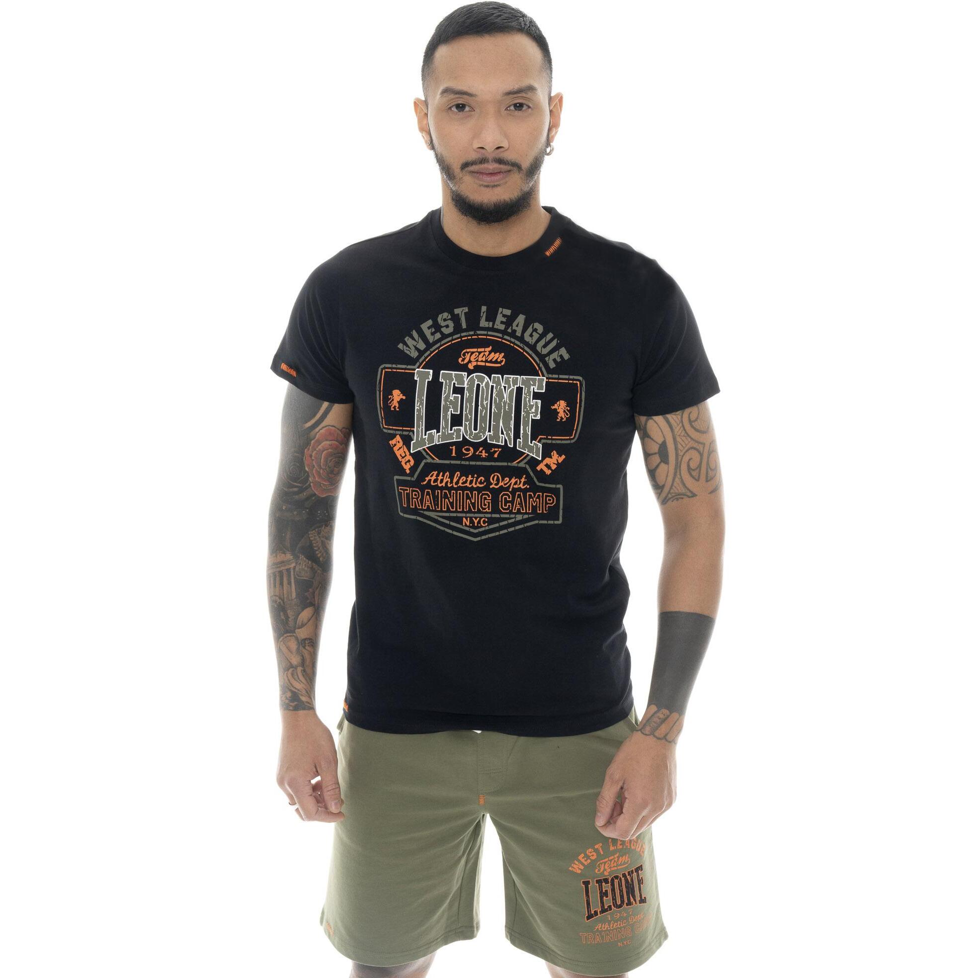 Camiseta de algodón de manga corta para hombre Leone Military 1947