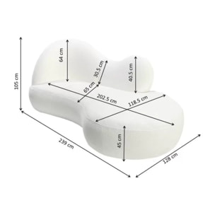 Méridienne Cloud Nest 239cm blanche Kare Design